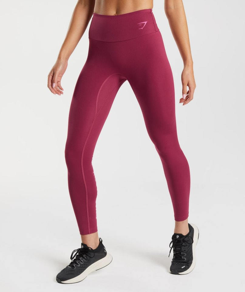 Women's Gymshark Graphics Fraction Leggings Fuchsia | CA 56D38A